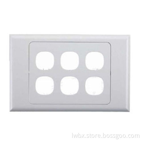 Face Plate, 6 Ports in Australian Style